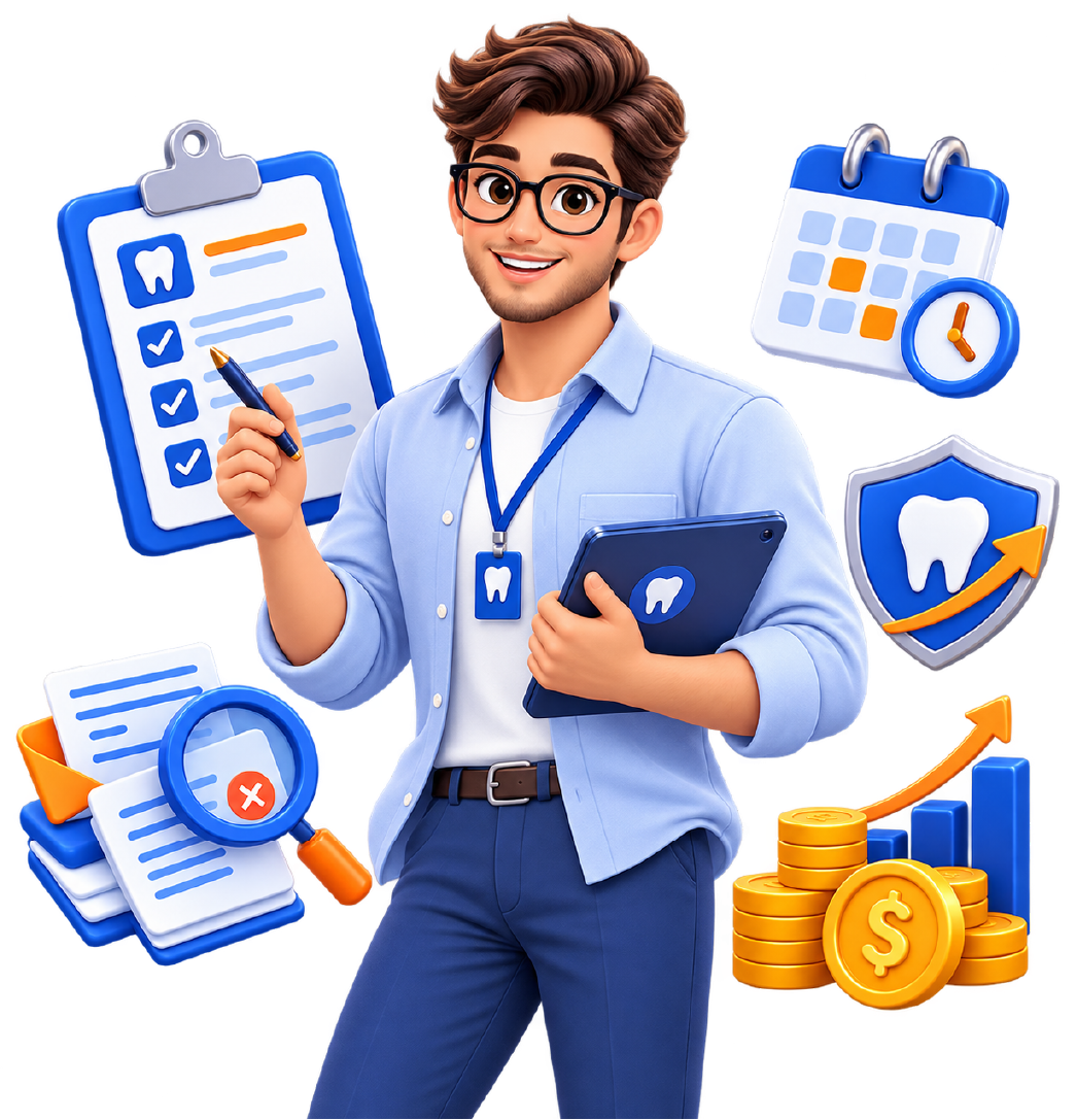 Dental billing specialist reviewing claims and accounts receivable